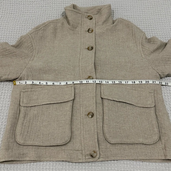 Madewell Clairmont Crop Jacket Women’s S Wool Blend Oversized Barn Jacket Beige - Picture 9 of 15